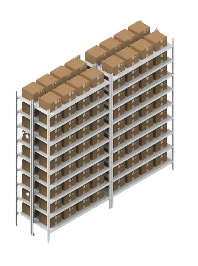 shelf with cartons