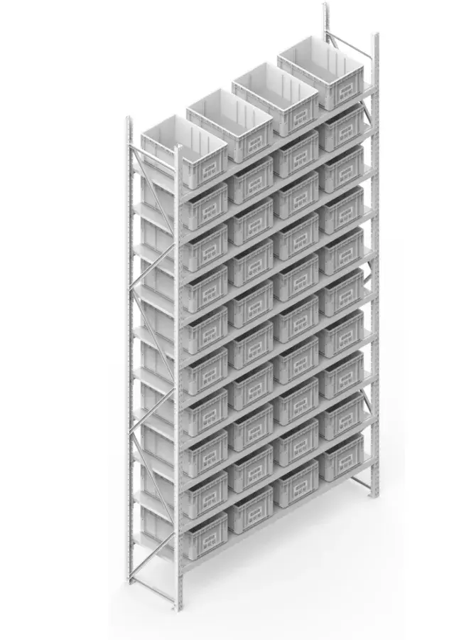 shelf with totes